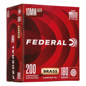 Federal Champion Brass FMJ 10mm Auto Handgun Ammunition 200 Round Box