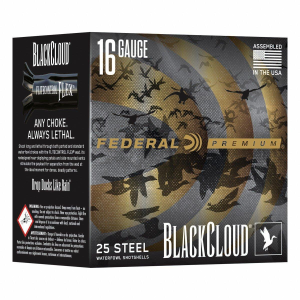 Federal Premium Black Cloud FS Steel Shotshells 16 Gauge Shotshells 25 Round Box