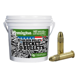 Remington Bucket O' Bullets 22 Golden Bullet HP 22 Long Rifle Rimfire Ammunition 1400 Round Box