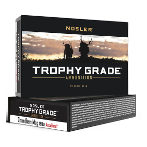 Nosler Accubond Trophy Grade 7mm Remington Magnum Rifle Ammunition 20 Round Box