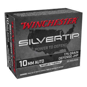 Winchester Silvertip Defense JHP 10mm Auto Handgun Ammunition 20 Round Box