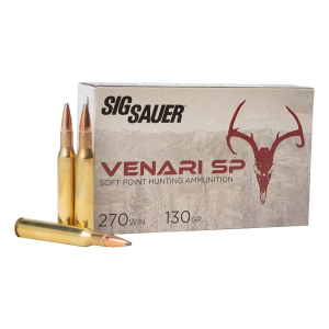 SIG SAUER Venari SP Hunting 270 Winchester Rifle Ammunition 20 Round Box