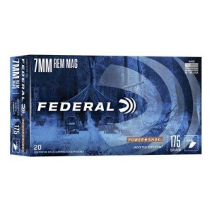 Federal Power Shok 7mm Remington Magnum Rifle Ammunition 20 Round Box