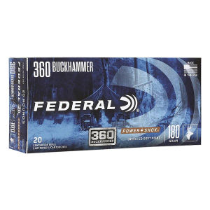 Federal Power Shok 360 Buckhammer Rifle Ammunition 20 Round Box