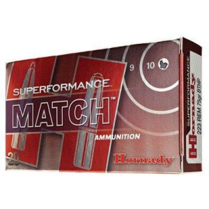 Hornady Superformance Match BTHP 223 Remington Rifle Ammunition 20 Round Box