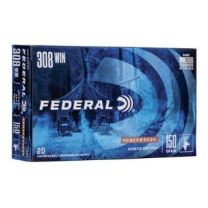 Federal Power Shok 308 Winchester Rifle Ammunition 20 Round Box