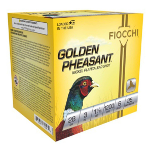 Fiocchi Golden Pheasant 28 Gauge Shotshells 25 Round Box
