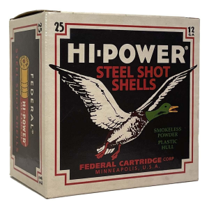 Federal Hi-Power Retro Waterfowl Steel Shot 12 Gauge Shotshells 25 Round Box