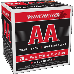 Winchester AA Sporting Clays Skeet & Trap 28 Gauge Shotshells 25 Round Box