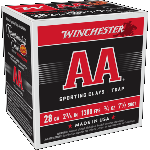 Winchester AA Sporting Clays Trap Target Load 28 Gauge Shotshells 25 Round Box