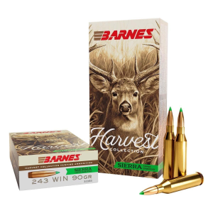 Barnes Harvest Collection Sierra Tipped GameKing 243 Winchester Rifle Ammunition 20 Round Box