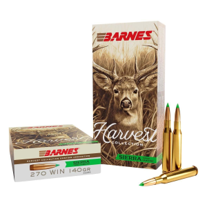 Barnes Harvest Collection Sierra Tipped GameKing 270 Winchester Rifle Ammunition 20 Round Box