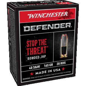 Winchester Defender 40 S&W Handgun Ammunition 20 Round Box