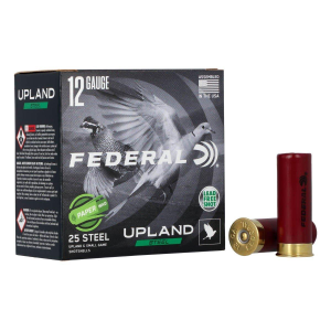 Federal Upland Steel Field & Range Paper Wad 12 Gauge Shotshells 25 Round Box