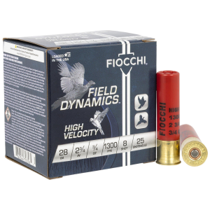 Fiocchi High Velocity Field Dynamics 28 Gauge Shotshells 25 Round Box