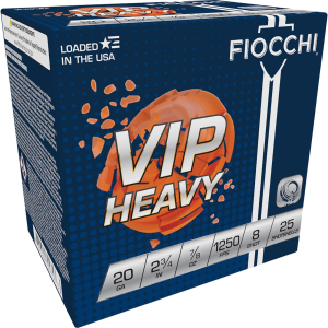 Fiocchi VIP Heavy Shotshells 20 Gauge Shotshells 25 Round Box