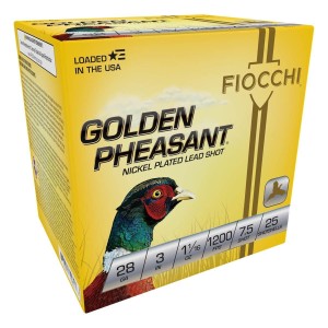 Fiocchi Golden Pheasant 28 Gauge Shotshells 25 Round Box