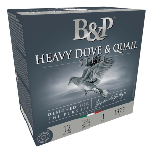 B&P Hunting Heavy Dove & Quail Steel 12 Gauge Shotshells 25 Round Box