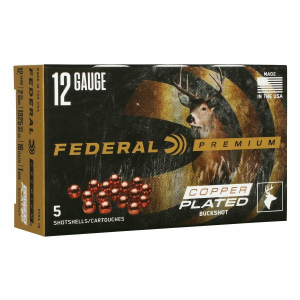 Federal Copper Plated Buckshot 12 Gauge Shotshells 5 Round Box