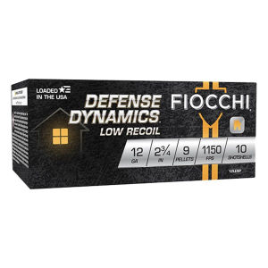 Fiocchi Defense Dynamics Buckshot Low Recoil 12 Gauge Shotshells 10 Round Box