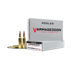 Nosler FB Tipped Varmageddon 6mm Creedmoor Rifle Ammunition 20 Round Box