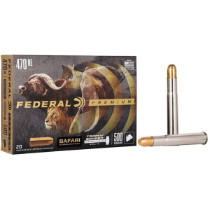 Federal Safari Trophy Bonded Sledgehammer Solid 470 Nitro Express Rifle Ammunition 20 Round Box