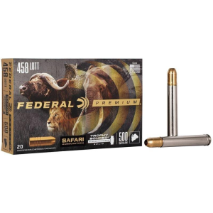 Federal Safari Trophy Bonded Sledgehammer Solid 458 Lott Rifle Ammunition 20 Round Box