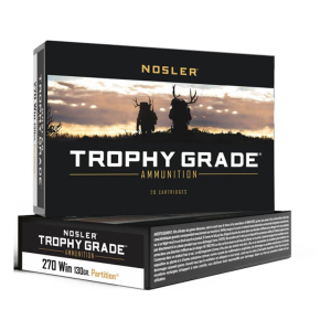 Nosler Partition Trophy Grade 270 Winchester Rifle Ammunition 20 Round Box