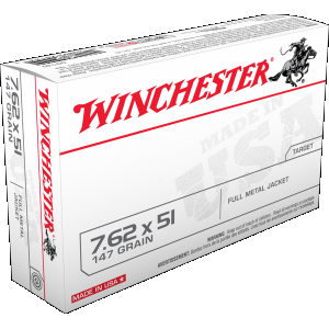 Winchester USA Target & Practice 7.62x51mm NATO Rifle Ammunition 20 Round Box