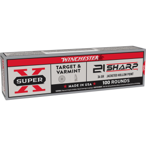 Winchester Super-X 21 Sharp Rimfire Ammunition 100 Round Box