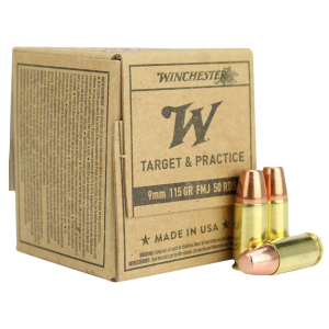 Winchester USA FMJ 9mm Handgun Ammunition 50 Round Box