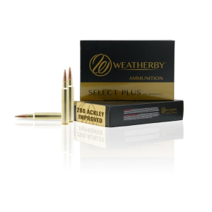 Weatherby Select Plus Hammer Custom 280 Ackley Improved Rifle Ammunition 20 Round Box