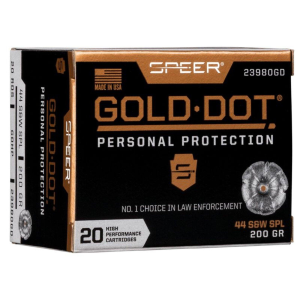 Speer Gold Dot Handgun Personal Protection 44 Special Handgun Ammunition 20 Round Box