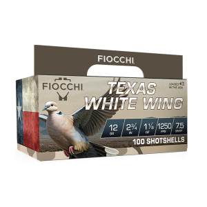 Fiocchi Texas White Wing 12 Gauge Shotshells 100 Round Box