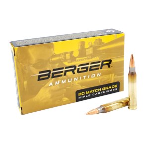 Berger Bullets Target 223 Remington Rifle Ammunition 20 Round Box