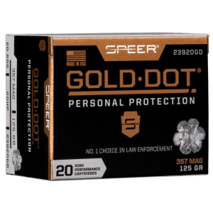 Speer Gold Dot Handgun Personal Protection 357 Magnum Handgun Ammunition 20 Round Box