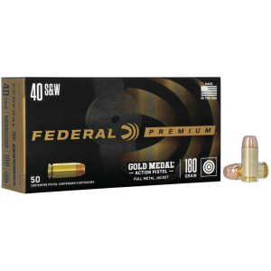Federal Gold Medal Centerfire 40 S&W Handgun Ammunition 50 Round Box