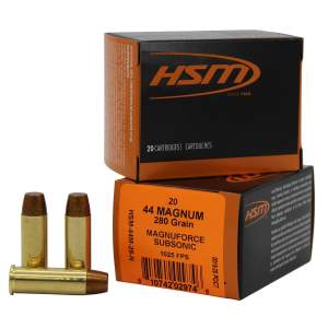 HSM Ammunition Magnuforce Subsonic 44 Remington Magnum Handgun Ammunition 20 Round Box