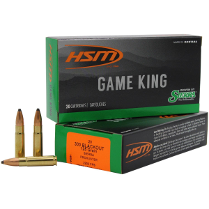 HSM Sierra Game King 300 AAC Blackout Rifle Ammunition 20 Round Box