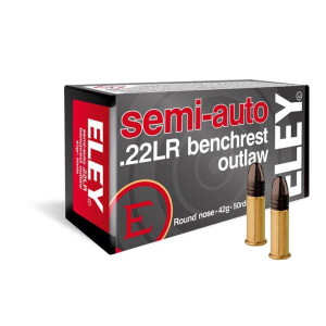 ELEY Semi-Auto Benchrest Outlaw 22 Long Rifle Rimfire Ammunition 50 Round Box