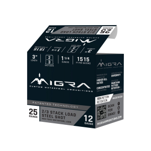MIGRA Ammunition Stack Steel Waterfowl 12 Gauge Shotshells 25 Round Box