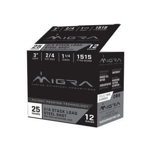 MIGRA Ammunition Stack Steel Waterfowl 12 Gauge Shotshells 25 Round Box