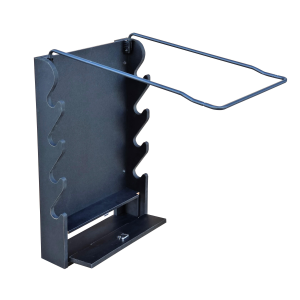 Rush Creek Locking 4 Gun Wall Rack w/Storage Black