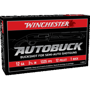 Winchester AutoBuck Buckshot 12 Gauge Shotshells 5 Round Box