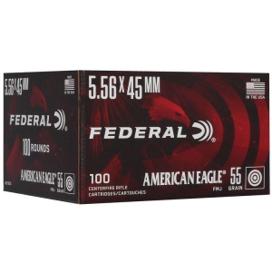 Federal American Eagle 5.56x45mm NATO Rifle Ammunition 100 Round Box