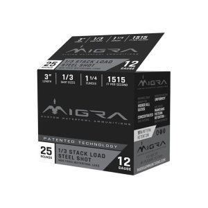 MIGRA Ammunition Stack Steel Waterfowl 12 Gauge Shotshells 25 Round Box