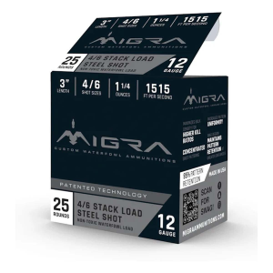 MIGRA Ammunition Stack Steel Waterfowl 12 Gauge Shotshells 25 Round Box