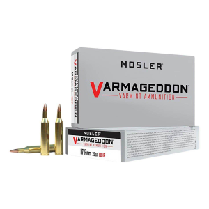 Nosler Varmageddon Flat Base Hollow Point 223 Remington Rifle Ammunition 20 Round Box