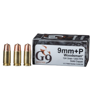 G9 Defense Woodsman 9mm Luger +P Handgun Ammunition 20 Round Box