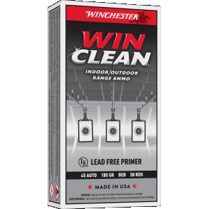 Winchester WinClean 45 ACP Handgun Ammunition 50 Round Box